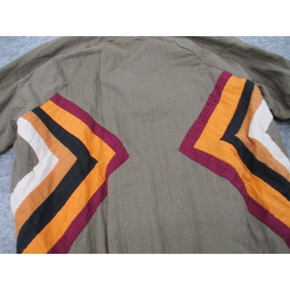 Rapsodia Womens Jacket Small Abstract Boho Green Orange Zipper Long Sleeves - Picture 4 of 16